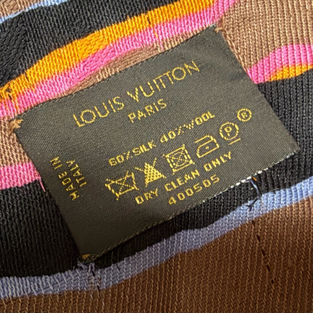 LOUIS VUITTON Monogram Zebra Mocca Shawl - Picture 4 of 5